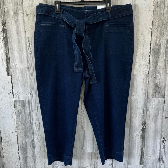 LOFT Denim - LOFT Plus High Waist NEW Dark Wash Straight Crop Jeans 20